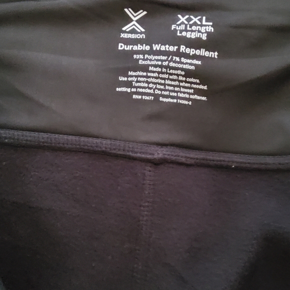 Xersion High Rise Fitted Full Length Warm Thermal Legging with Pockets XXL Black - Picture 11 of 11